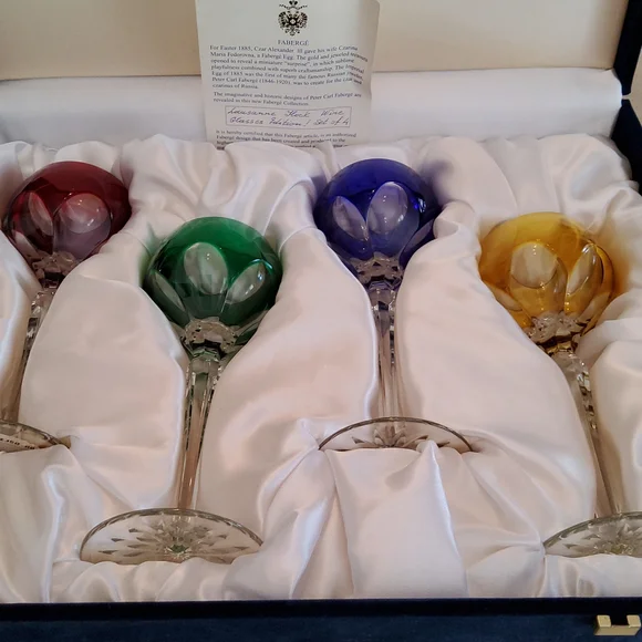 FABERGE LAUSANNE HOCK WINE GLASSES EDITION #1 SET OF 4.. - Picture 1 of 9